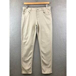 Faherty Mens 33x32 Khaki Slim Fit Stretch Cotton Blend Casual Pants